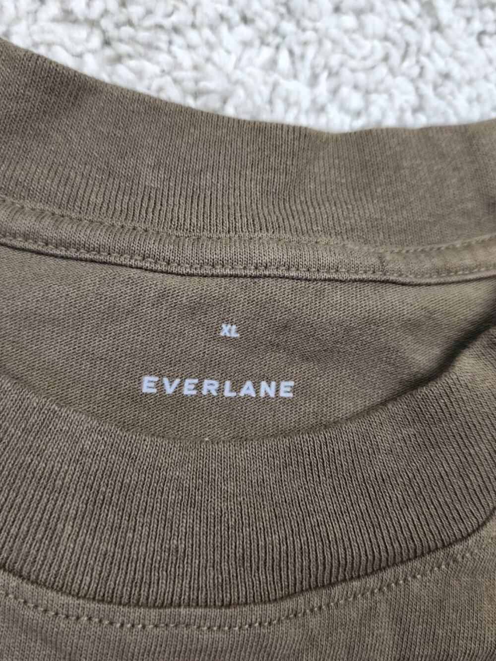 Everlane Organic Cotton Crew Neck T-Shirt Men XL Brown Green Short Sleeve Tee - Picture 5 of 6